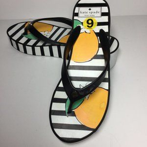 kate spade.  white and black platform sandals,